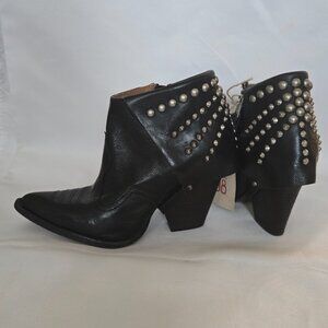 Women's A.S. 98 Blondie Leather Studded Zipper Ankle & Booties Boots SZ 37 (6.5)